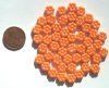 50 8mm Opaque Orange AB Lustre Flowers
